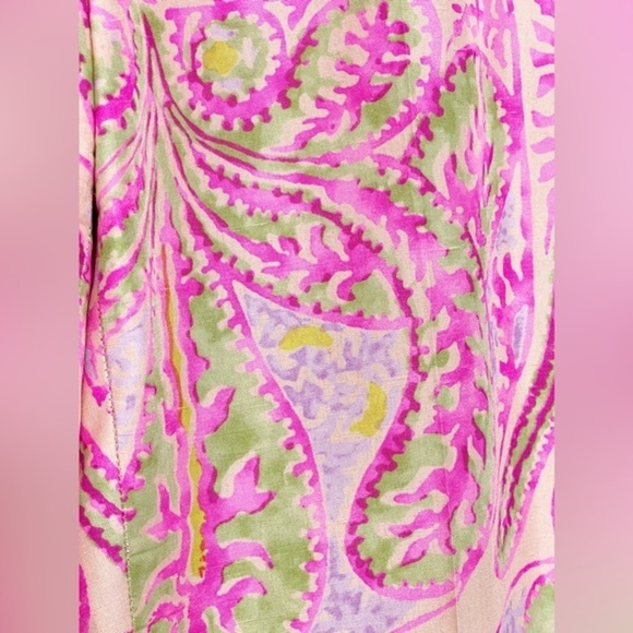 Ralph Lauren Black Label‎ 100% Silk Paisley Capri Pants Size 4 - Picture 3 of 5